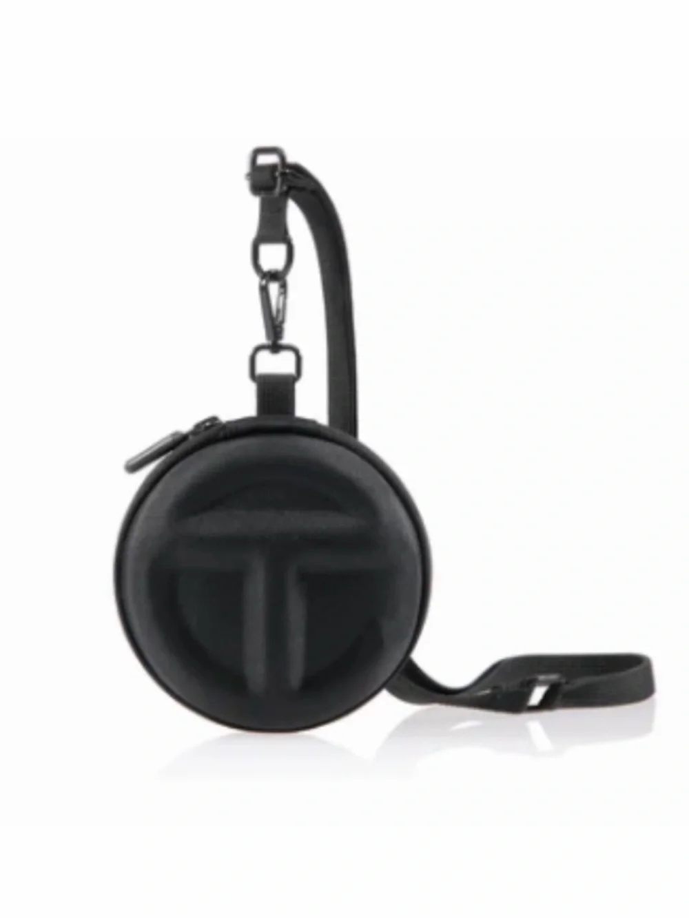 Like new Telfar Black Round Earbud Case with Detachable Strap - Picture 1 of 4